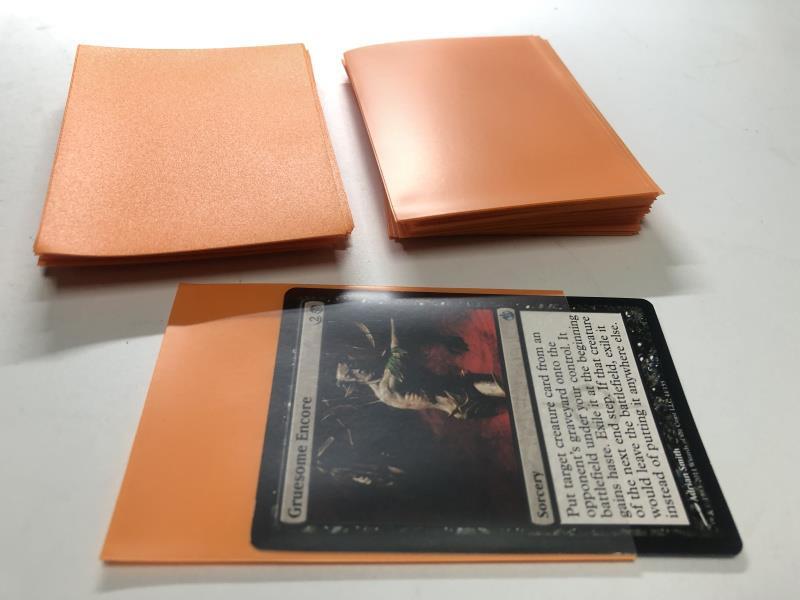 Lenayuyu 100pcs Orange color Protector Standard MTG Card Sleeves 66x91mm Matte