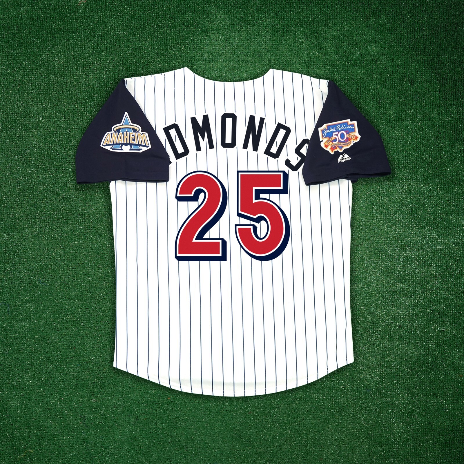 Jim Edmonds 1997 Anaheim Angels Men’s Home/Road/Alt Jersey w/ Jackie Patch