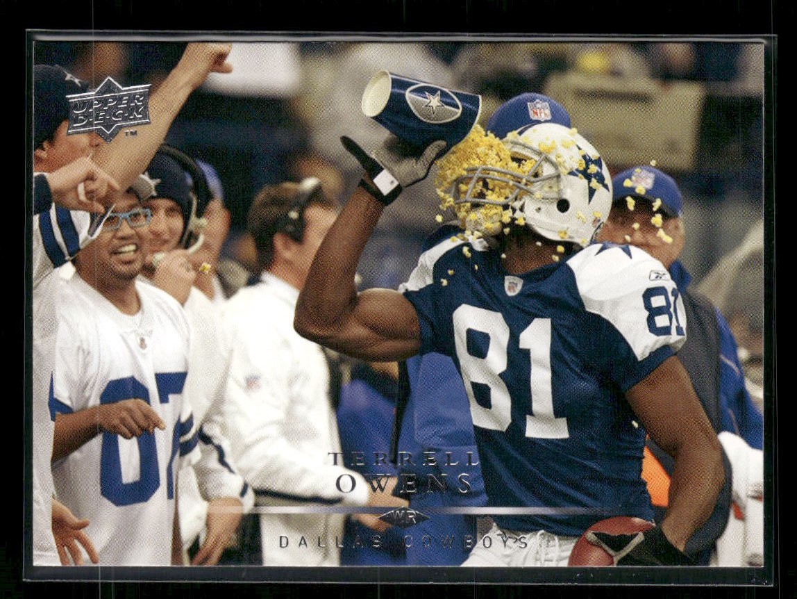 Terrell Owens 2008 Upper Deck #52 Dallas Cowboys Get Your Popcorn Ready Card HOF