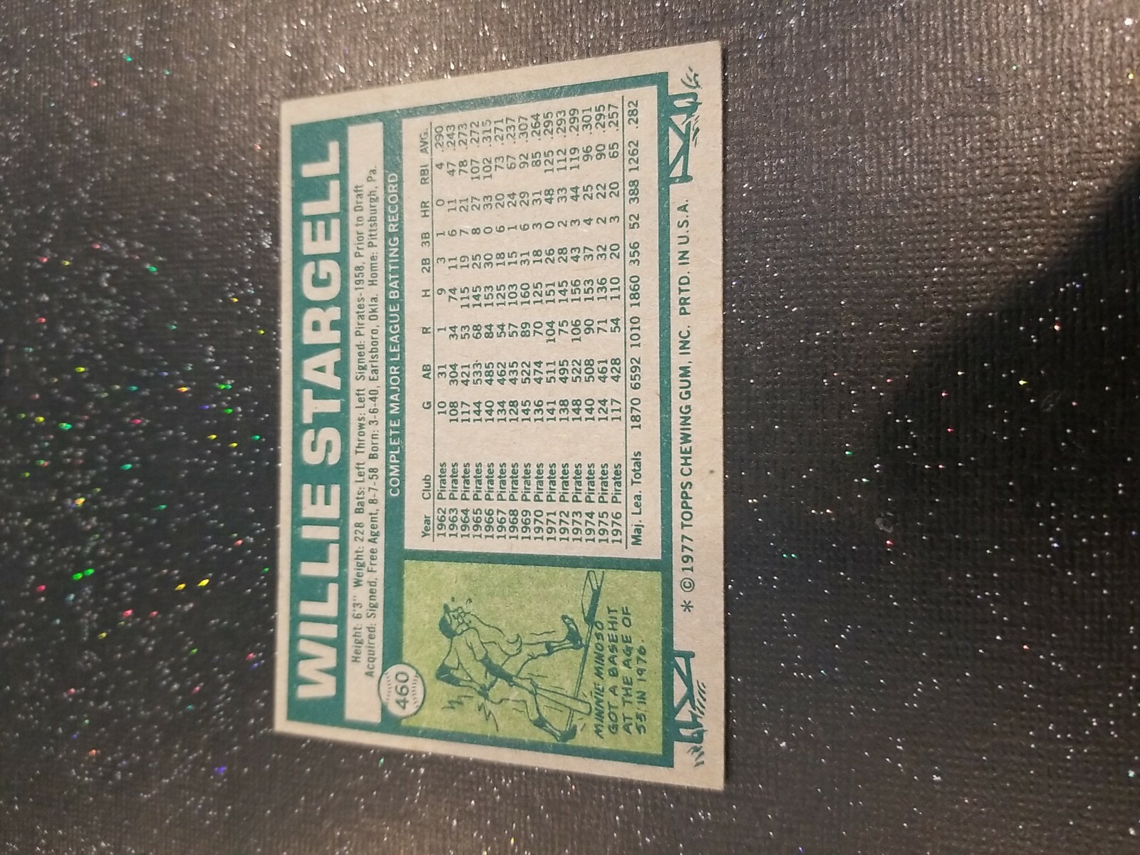 Willie Stargell 1977 TOPPS #460 HOF PITTSBURGH PIRATES