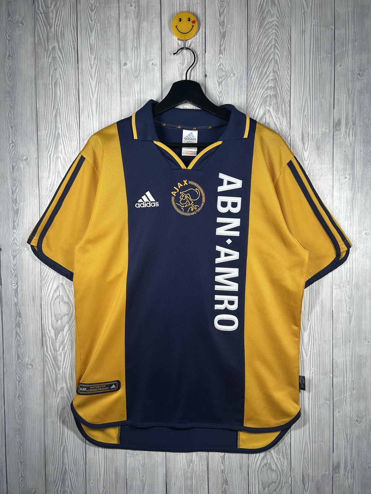 Vintage Ajax Shirt Mens Small Blue Away 1999 2000 Adidas ABN AMRO 90s Jersey
