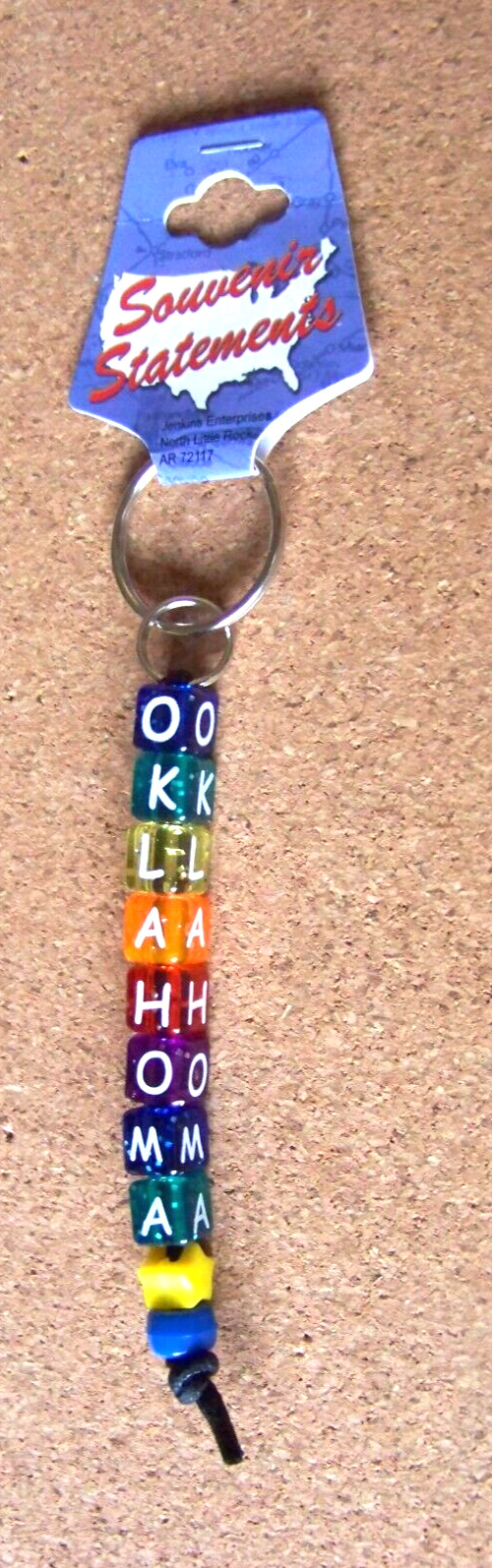 ( University of ) Oklahoma key ring multi-color cubes NCAA c42284