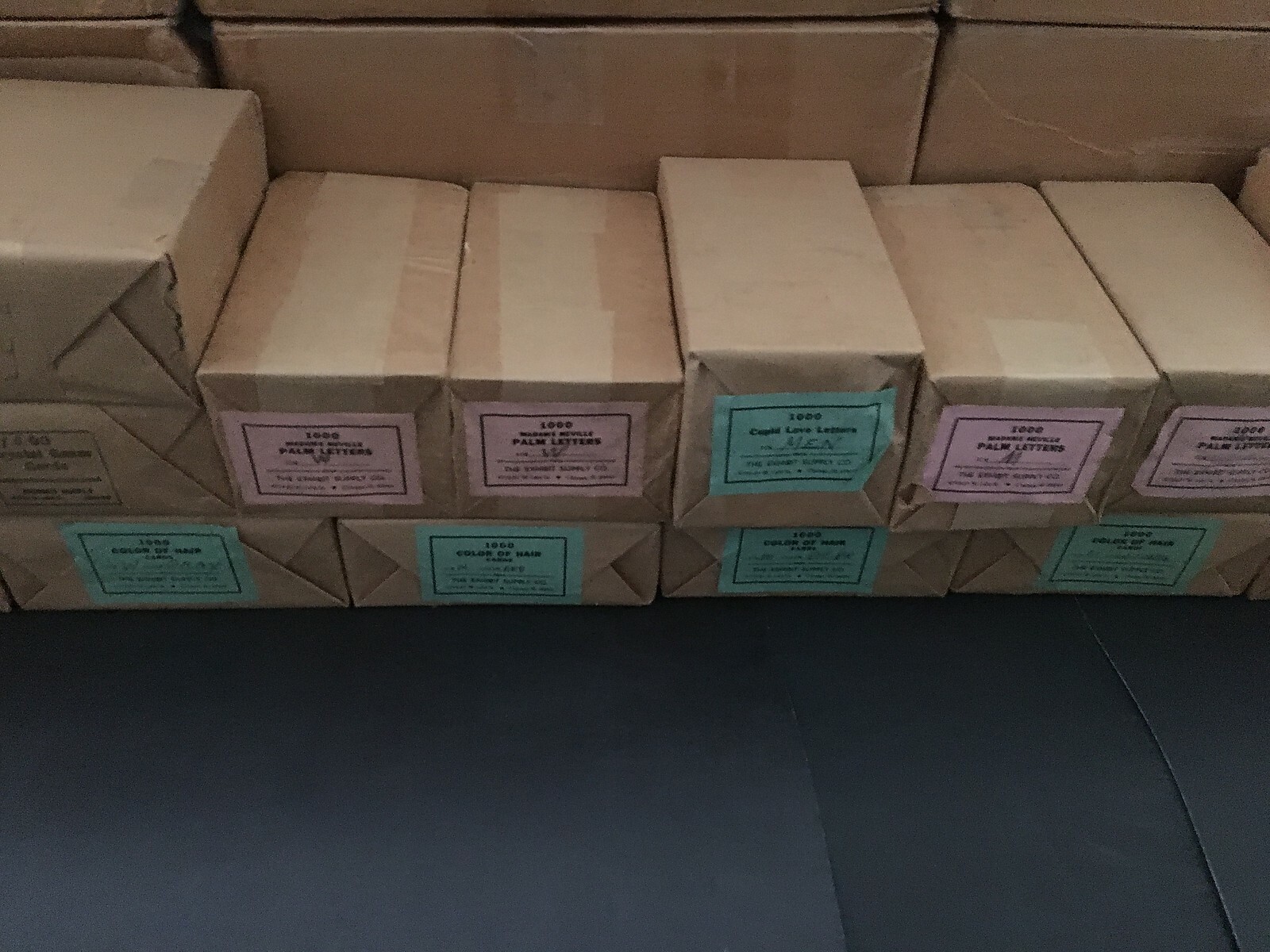 1940S -60S HUGE 210 UNOPENED VENDOR BRICKS OF ARCADE VENDING CARDS OVER 150000CT