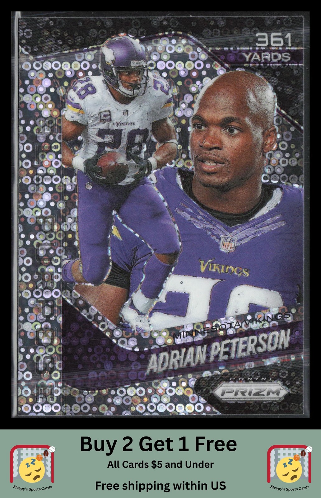 Adrian Peterson 2025 Panini Prizm #15 All Purpose Prizms No Huddle