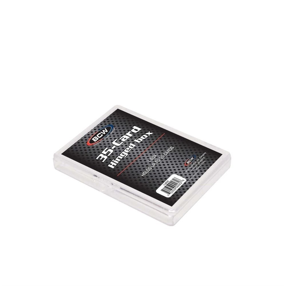 5 BCW 35 count Hinged Plastic Baseball Trading Card Boxes clear plastic box