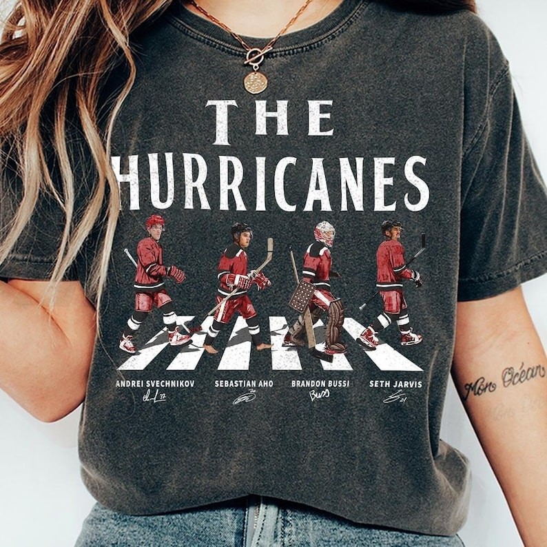 Carolina Hurricanes Walking Road Ice Hockey NHL T Shirt Remake HN5708