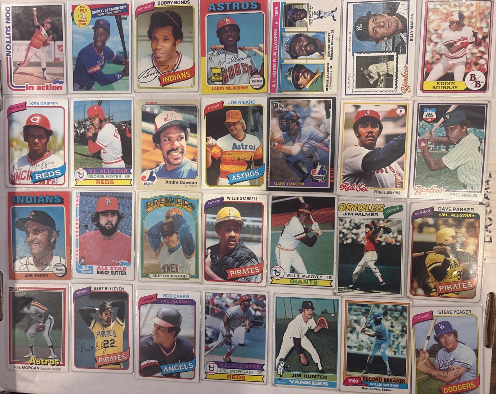 VINTAGE 1972-1985 BASEBALL Card LOT (50 CARDS): STARS ONLY! Conditions Vary