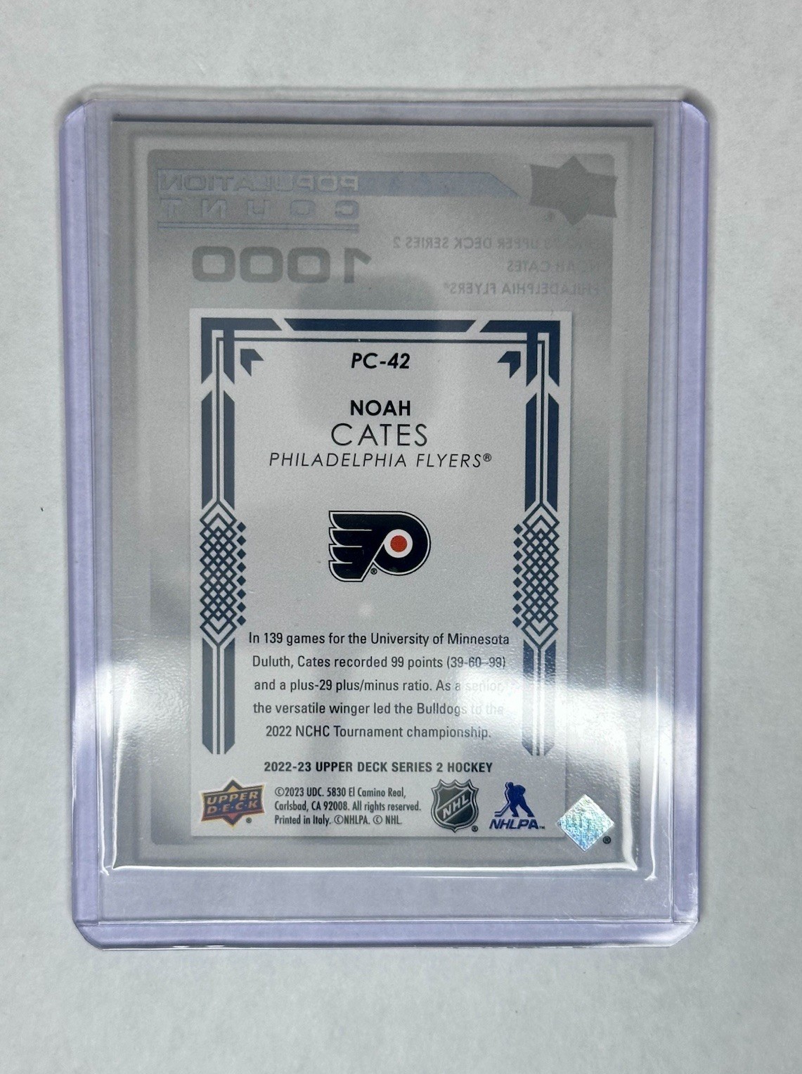 2022-23 Upper Deck Popular Count Noah Cates PC-42 | Philadelphia Flyers |