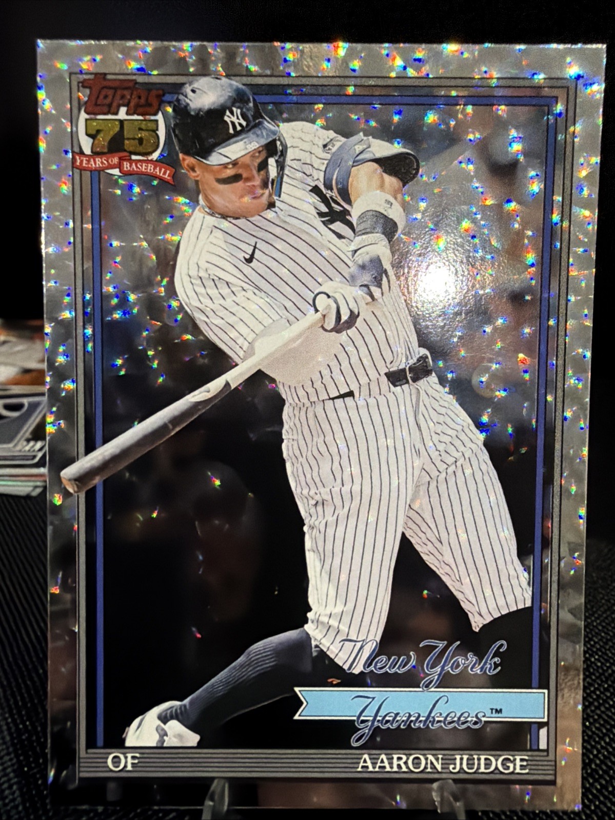 2025 Topps 75 Years of Baseball Aaron Judge T91-34 Silver Sparkle Foil Yankees