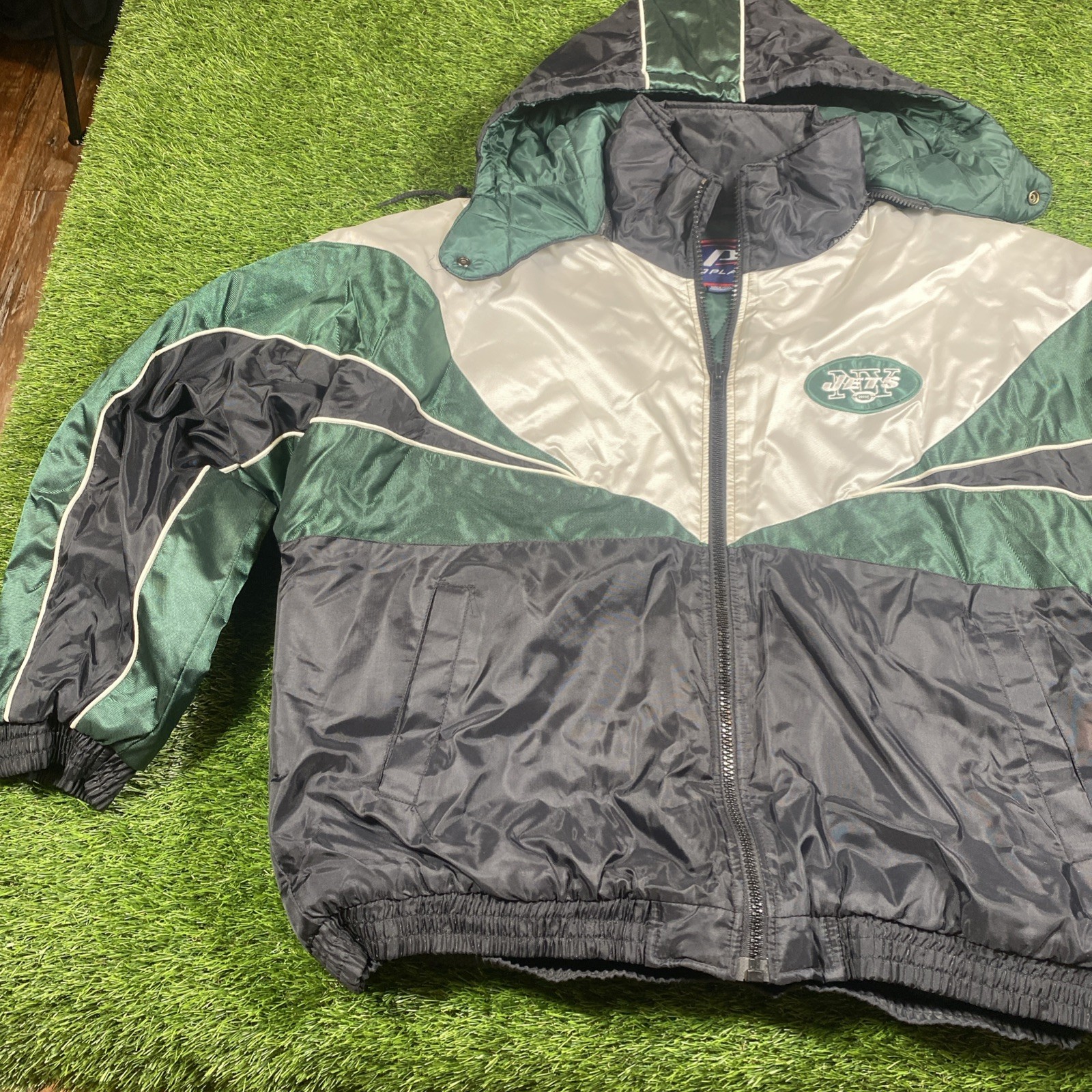 VTG New York Jets Pro Player Puffer Jacket Mens Large Coat NWT Dead Stock NFL