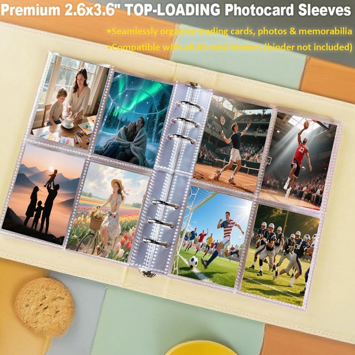 20-pack Trading Card Sleeve Pages 9-pocket Binder Sheets for Sports Game Cards