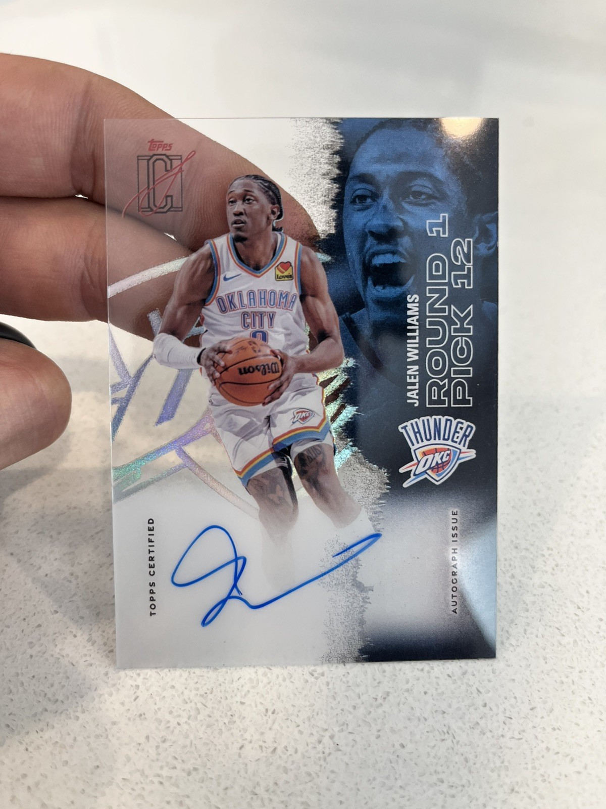 Topps Signature Class 2025 Jalen Williams CCA-JW Crystal Clear Auto OKC Thunder