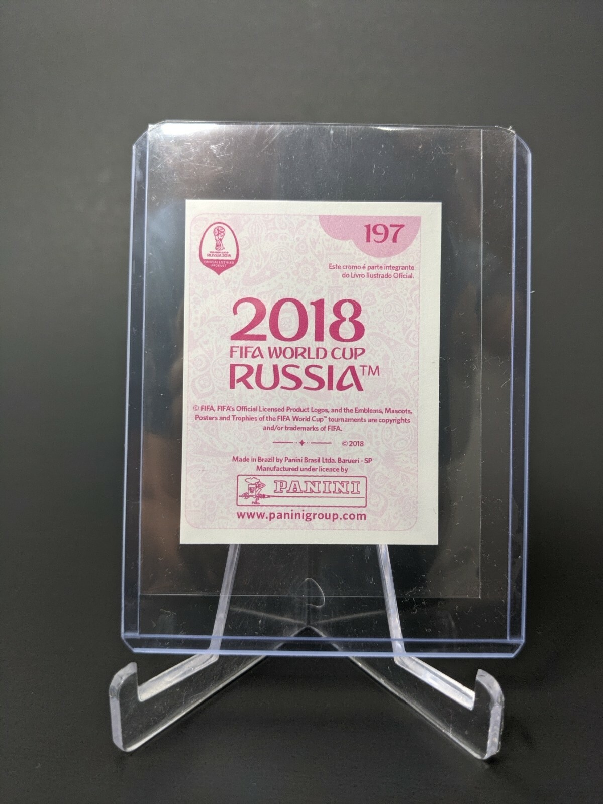 2018 Panini World Cup Russia Sticker Kylian Mbappe Rookie #197 Pink Back