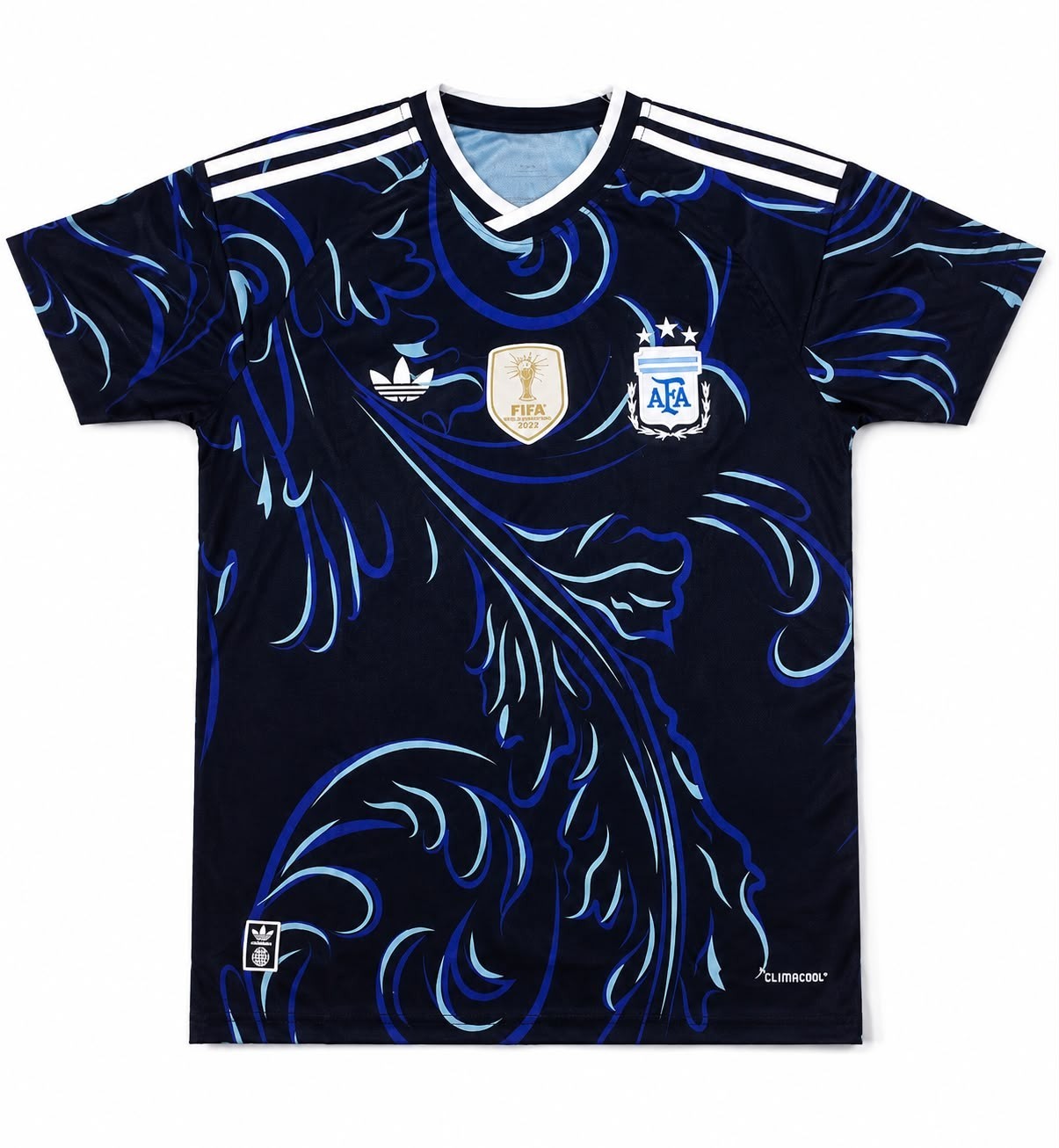 Argentina Style Dark Blue Soccer Jersey Shorts Kit Football Uniform M L XL XXL