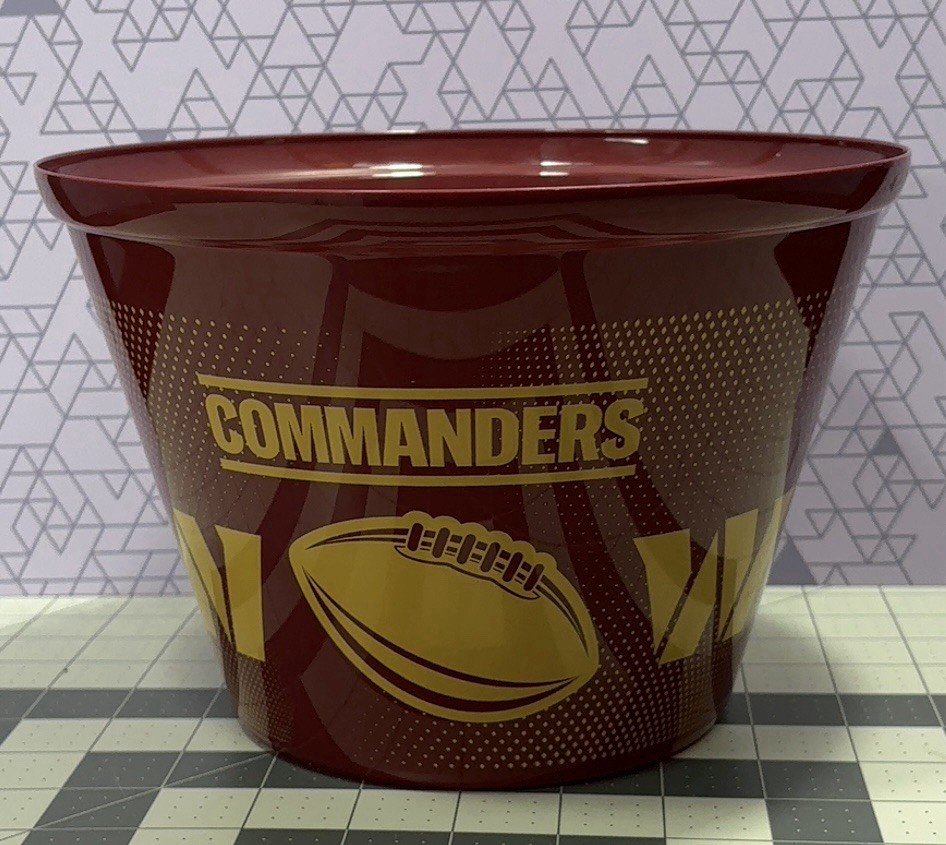 Washington DC Commanders NFL Redskins Football Popcorn Bucket Plastic Bowl NEW