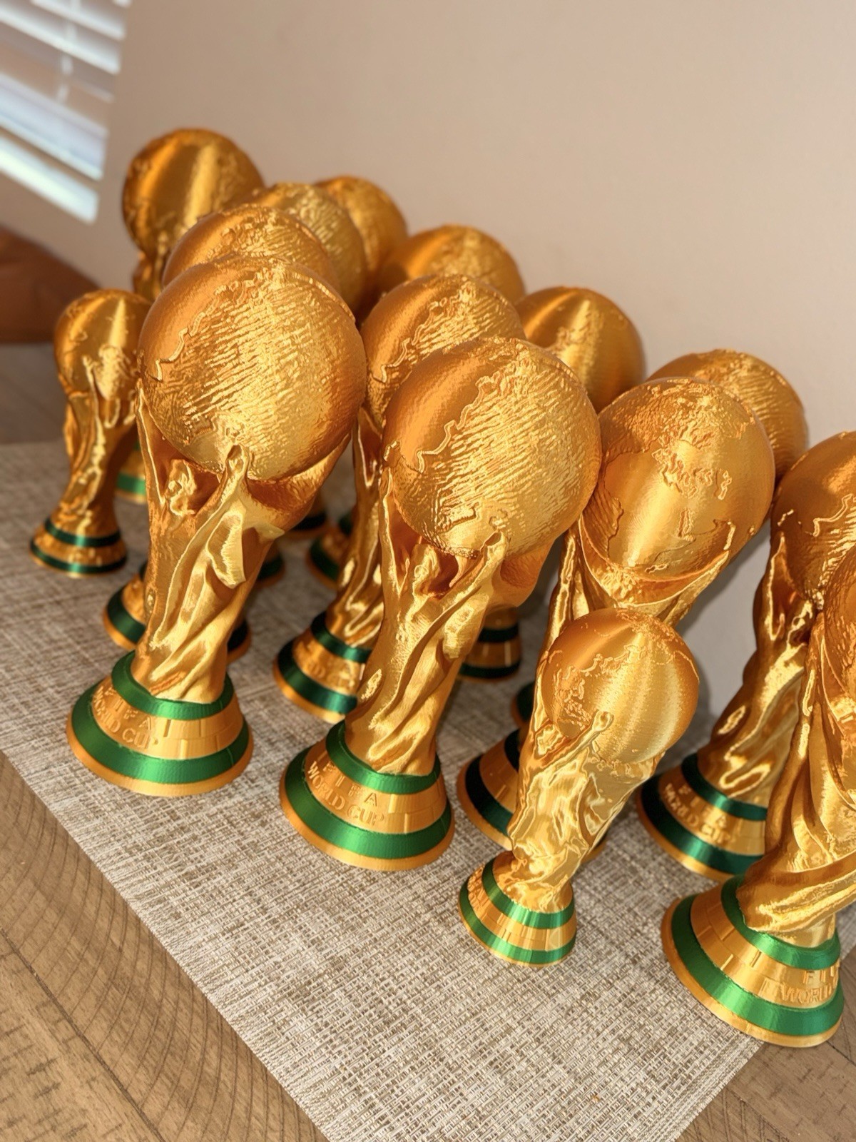 Full Size World Cup Trophy Replica 14.5” Gold Soccer Fan Collectible Printer3D