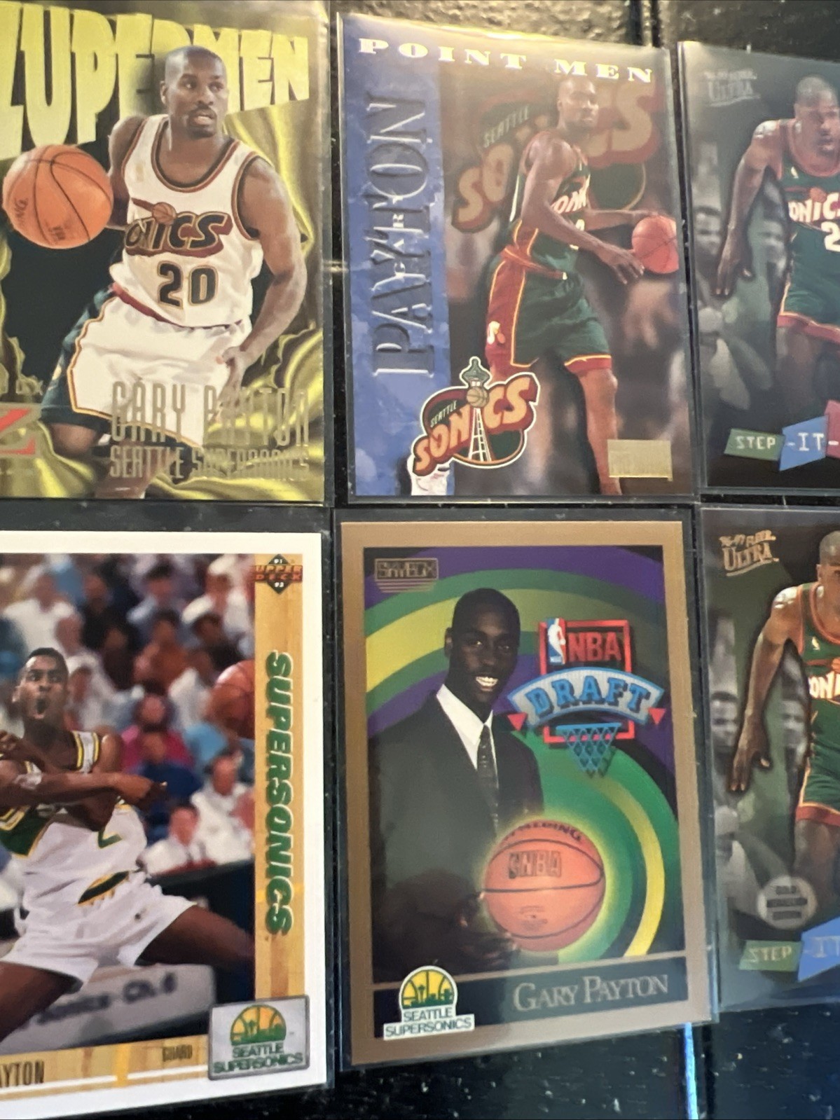 Gary Payton Lot Of 10 Basketball Cards NRMT-MT Seattle SuperSonics NBA HOF