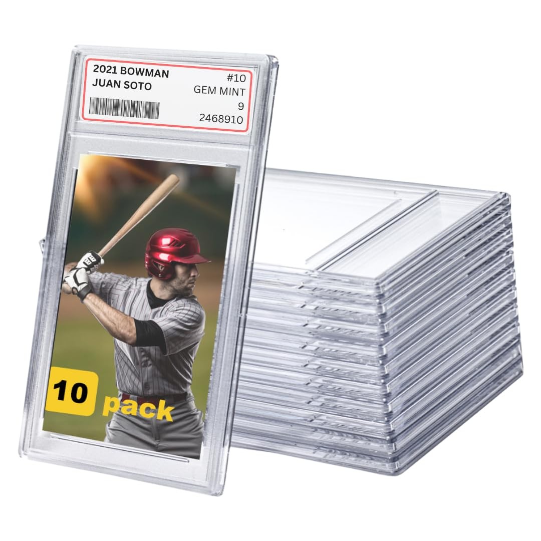 10 Frosted Empty Graded Card Slabs for Trading Sports Cards up to 35pt