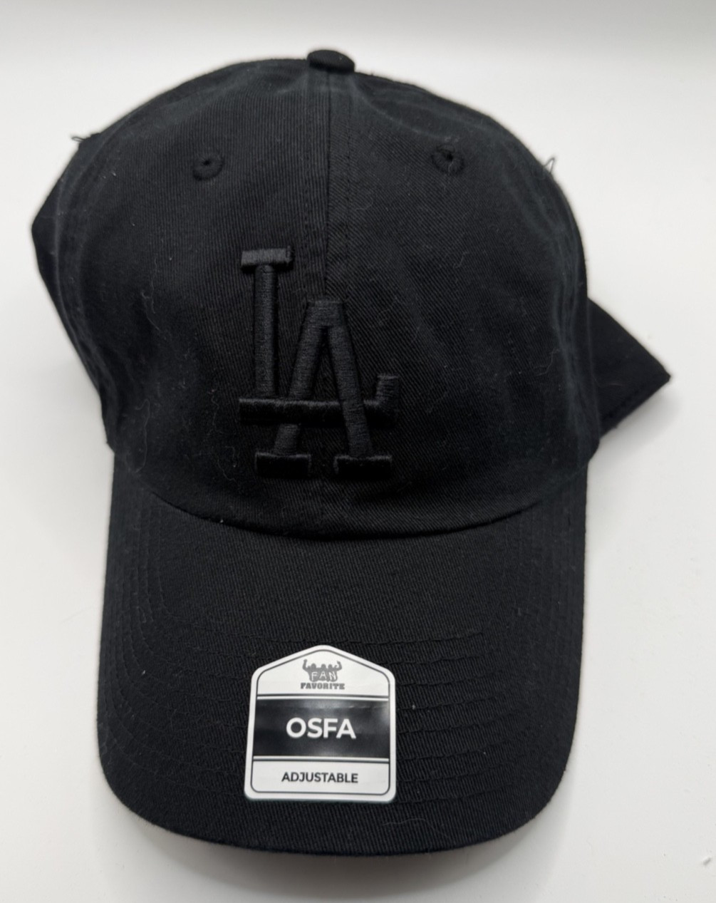 LA Los Angeles Dodgers Logo-All Black/Out MLB adjustable Hat/Cap-NWT