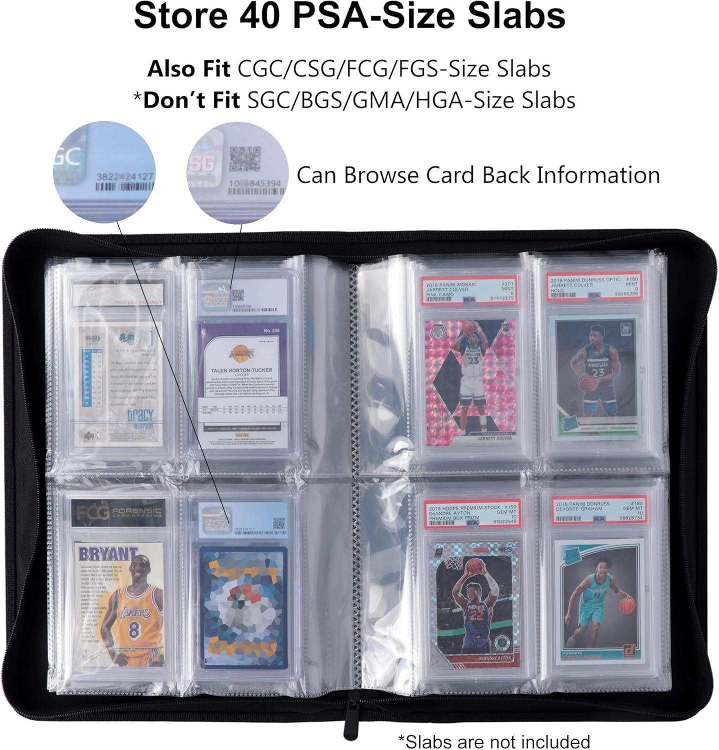 Graded Card Binder – Holds 40 PSA Slabs, 4 Pocket Slab Binder for PSA, CGC, CSG,