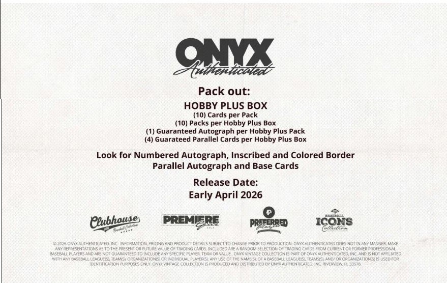2026 Onyx Vintage Baseball Hobby Plus Box | 10 AUTOS | Skenes Griffin ON HAND