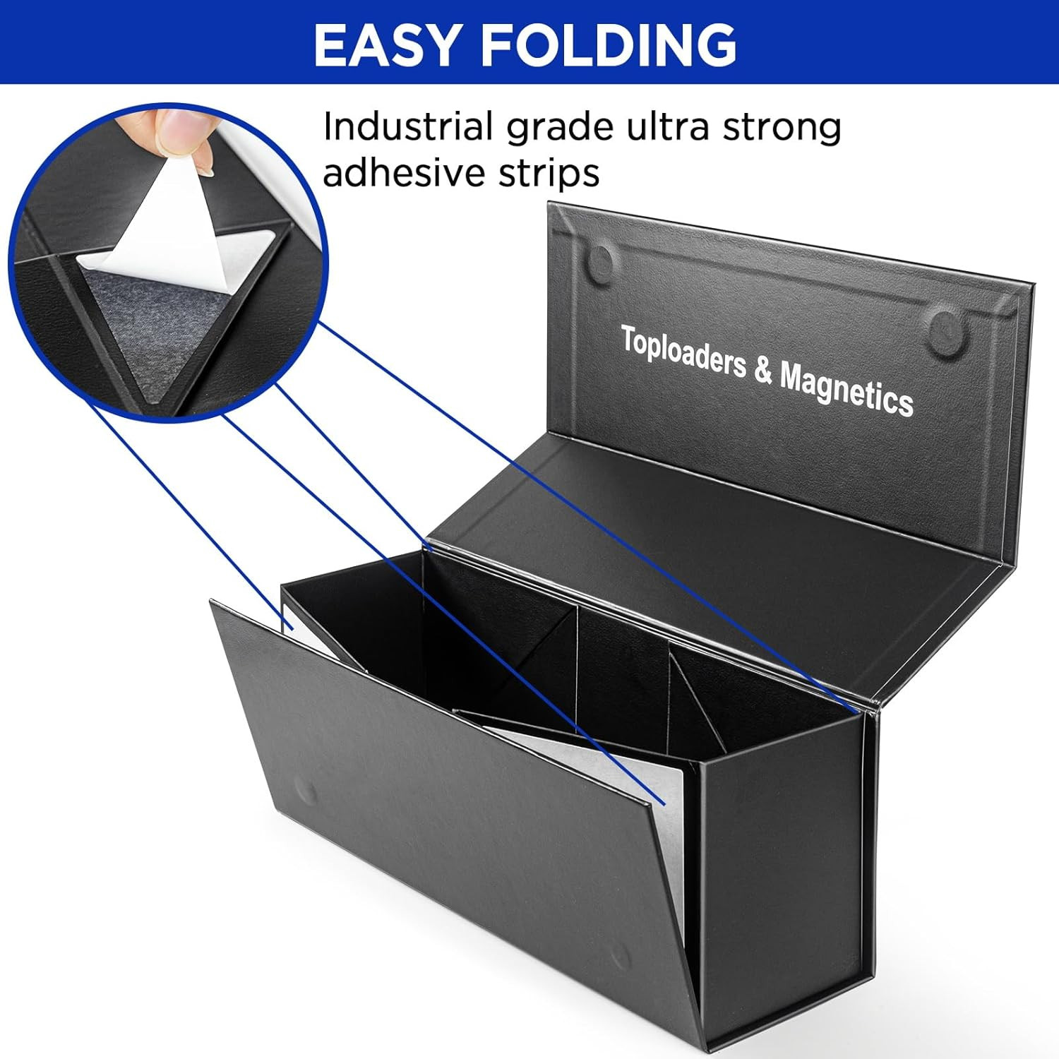 Top Loaders Storage Box for Trading Cards, Vertical Magnetic Closure Sports Card