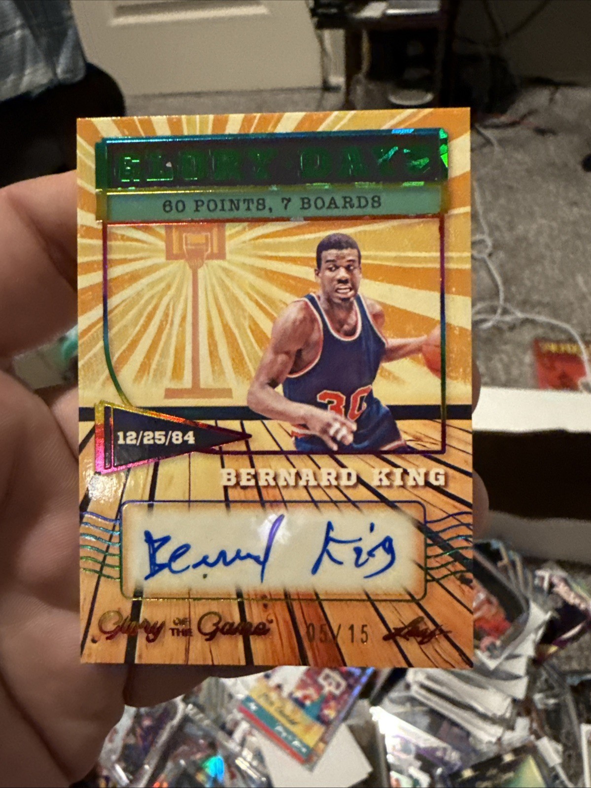 2025 Leaf Glory of the Game Bernard King Auto Glory Days #/15 Knicks #GD-BK1