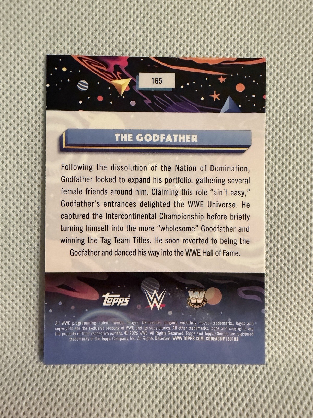 2026 Topps Cosmic Chrome WWE The Godfather Purple Nebula Refractor #’d/150
