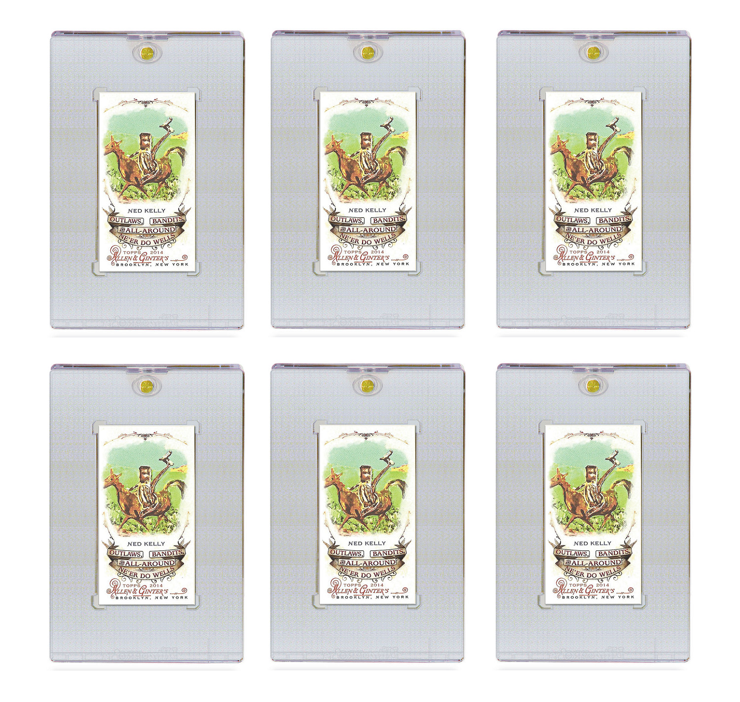 (6-Pack) Ultra Pro 35pt Mini Tobacco UV One Touch Magnetic Trading Card Holder