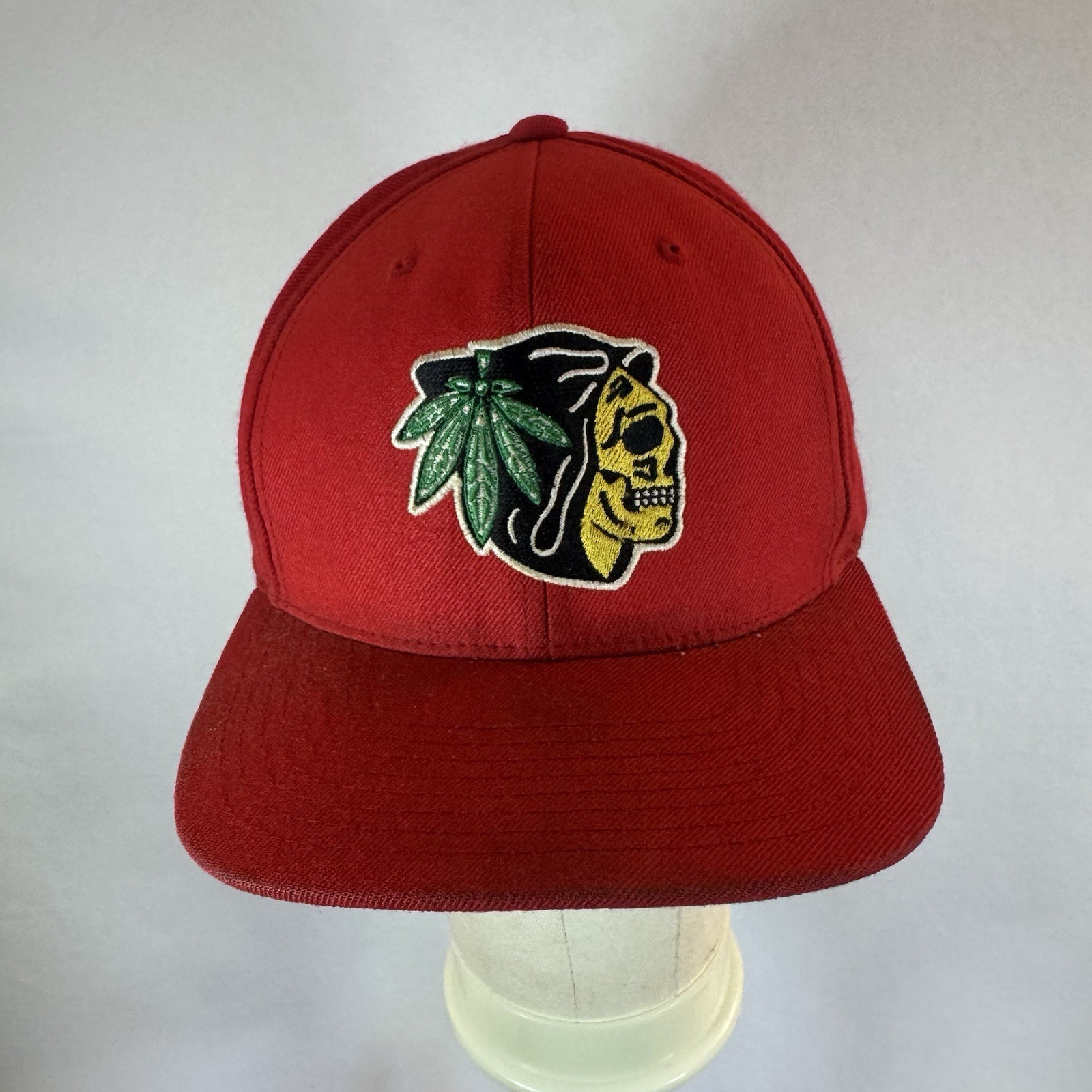 Rare Chicago Blackhawks SnapBack Skull And Leaf “Blocks” The Classics Yupoong