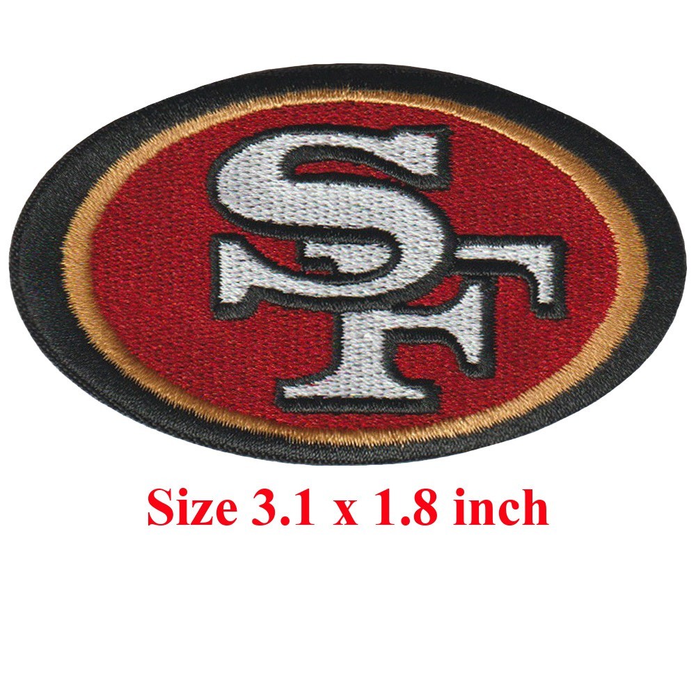 Wholesale San Francisco 49ers Football Logo Size 3.2 in x 1.8 in Iron on Patches