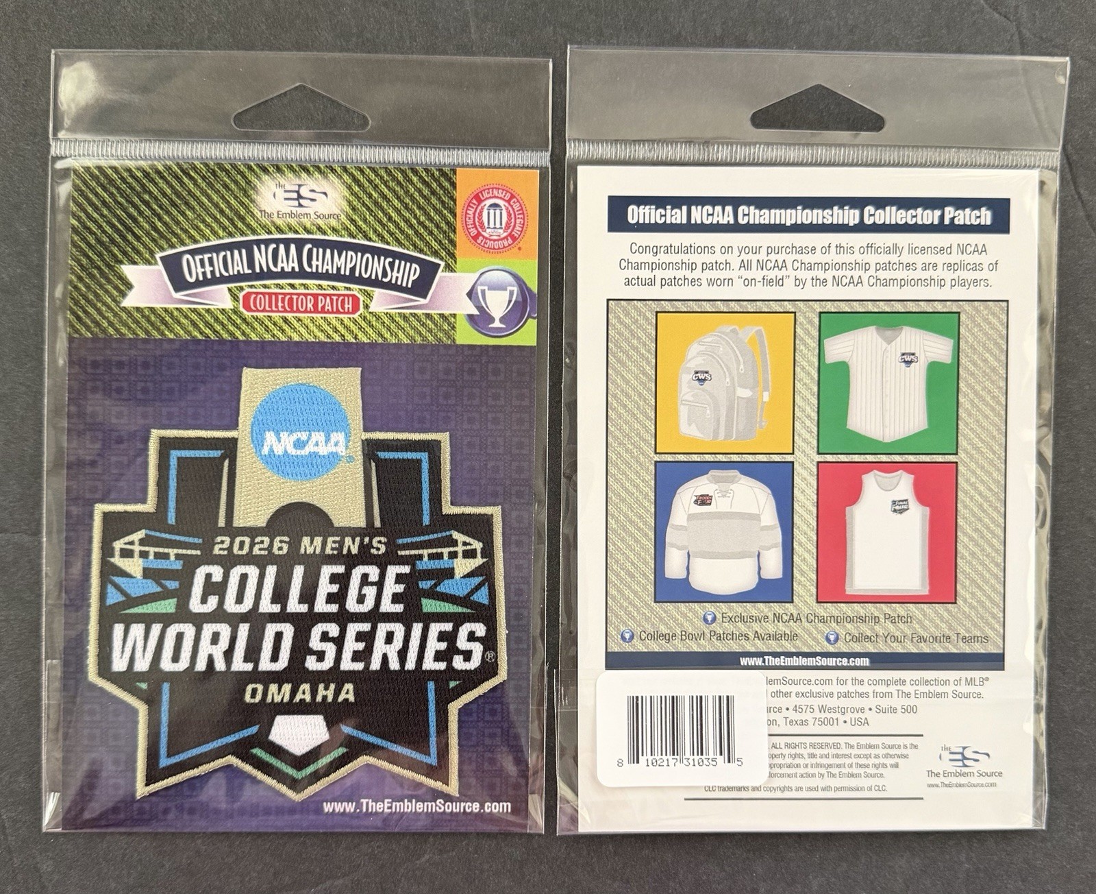 2026 NCAA MEN’S COLLEGE WORLD SERIES OFFICIAL JERSEY PATCH – READY TO SHIP
