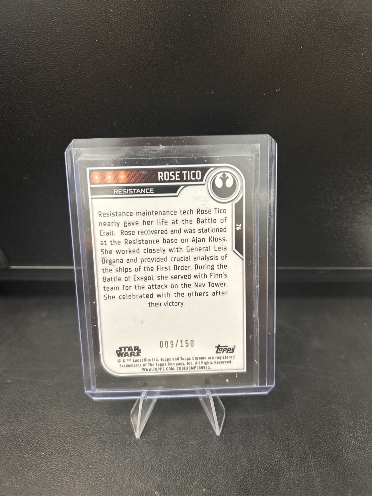 ROSE TICO #148 /150 BLUE TOPPS STAR WARS CHROME 2023