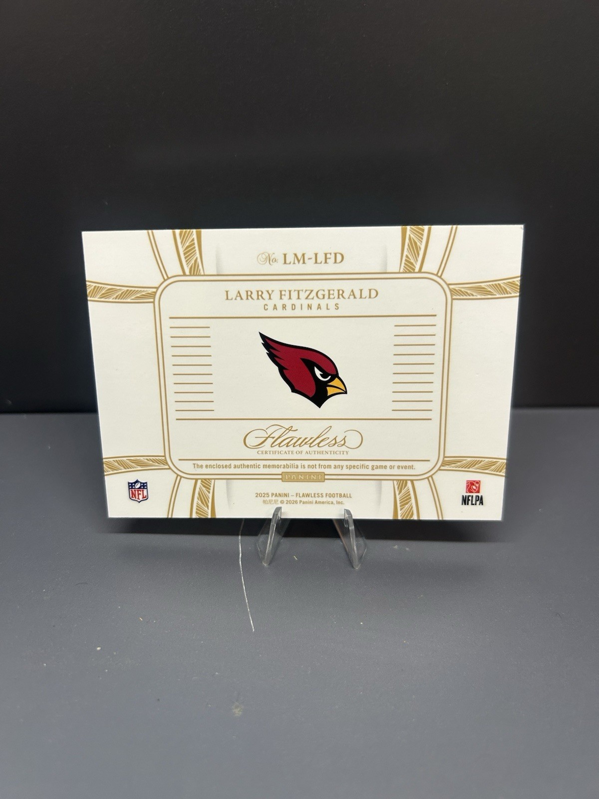 2025 Panini Flawless Football Larry Fitzgerald Legendary Materials 2/2 Cardinals
