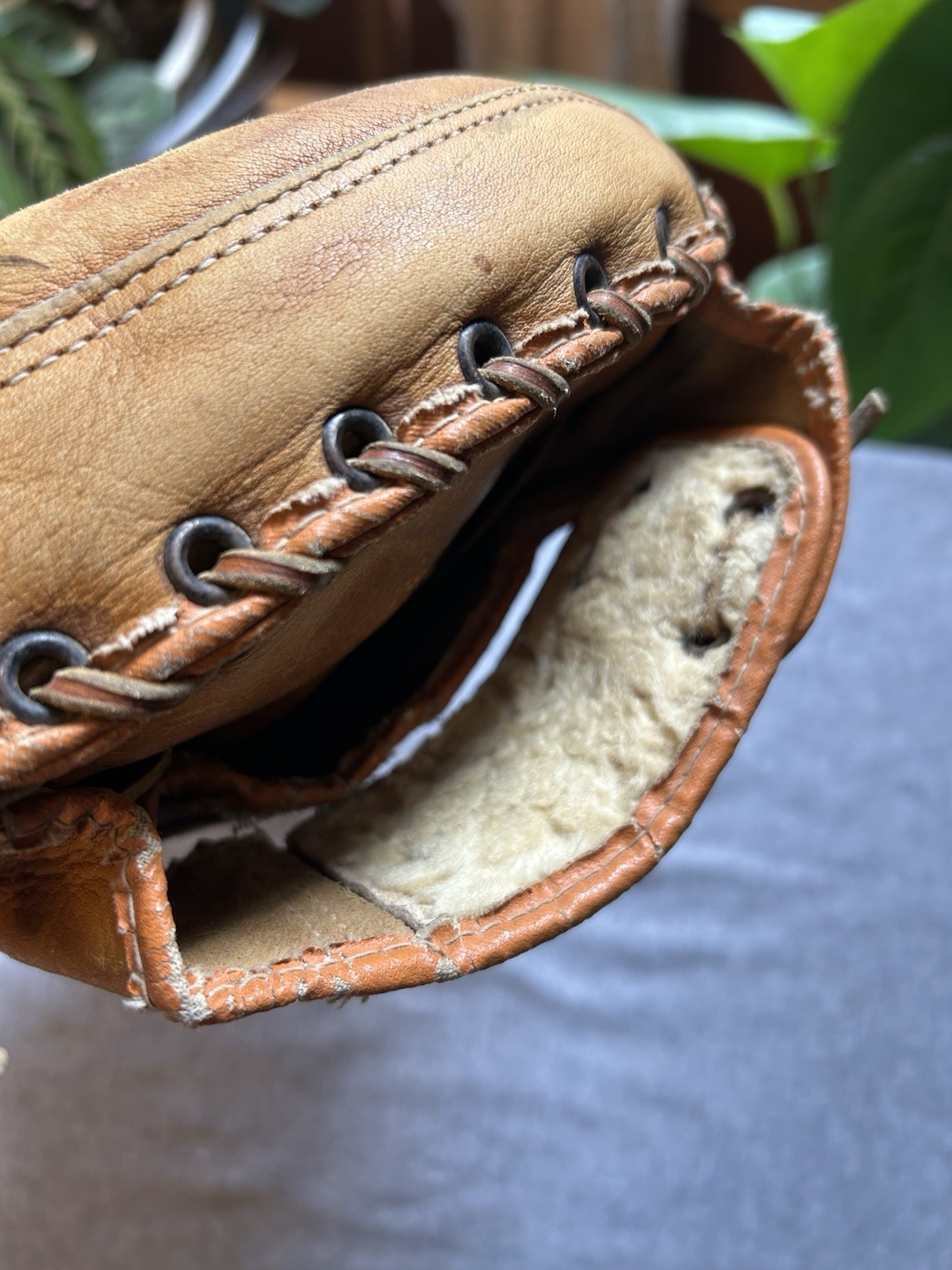Vintage Baseball Catcher Glove Mitt Denkert M229 HAL SMITH Pro Maker Hinge Pad