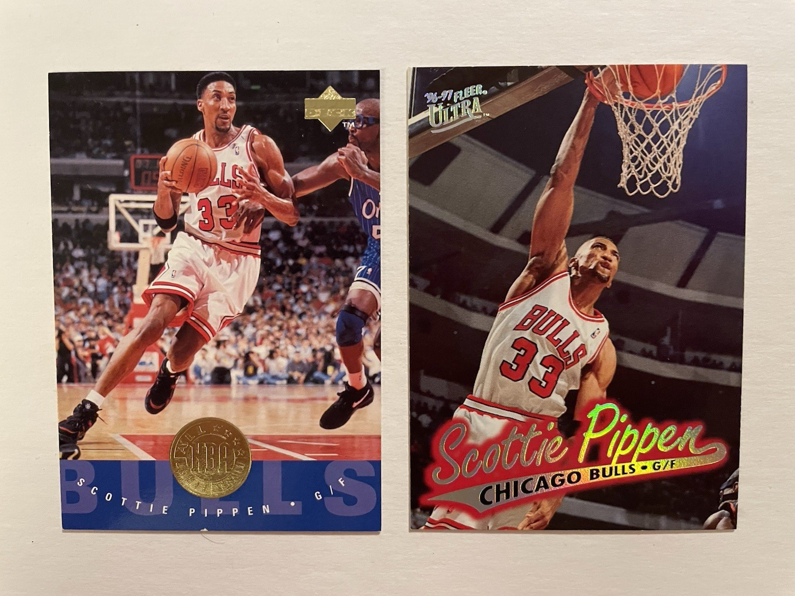 Scottie Pippen 20 Card Lot, Various Years and Sets, Inserts and Base, Bulls HOF