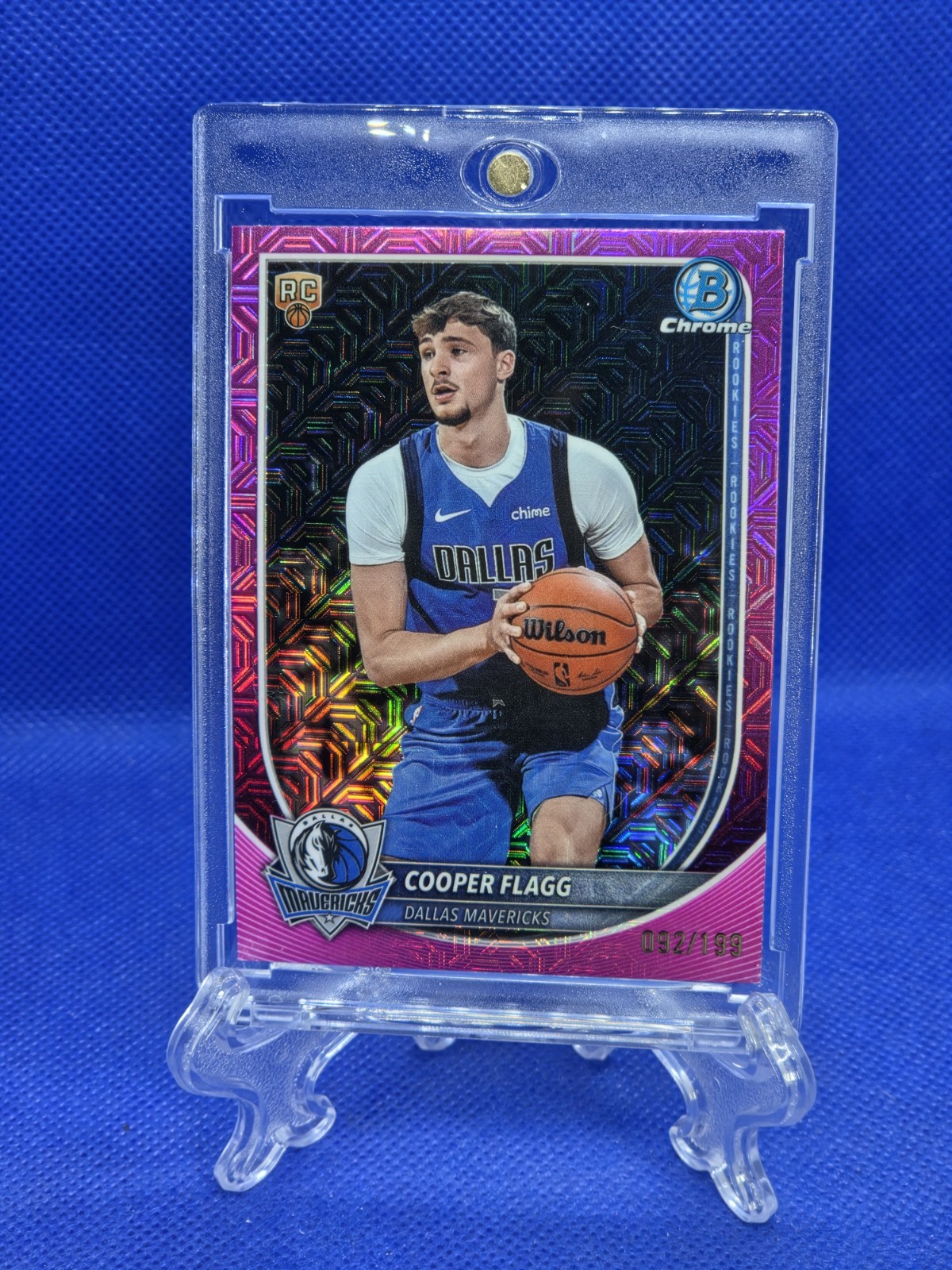 2025-26 Bowman – Chrome Cooper Flagg #BCV-1 Pink Mojo Refractor /199 (RC)