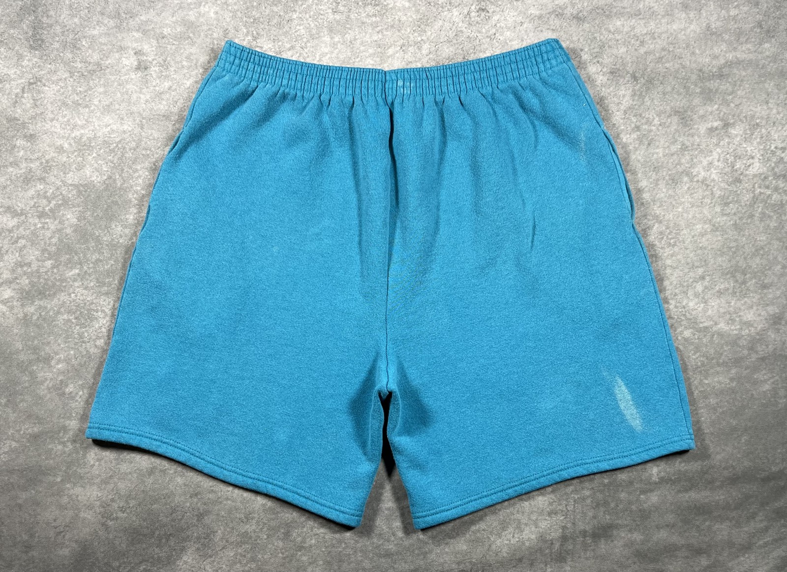 Vintage Charlotte Hornets Teal Fleece Shorts Size XL Made in USA 90s NBA Logo 7