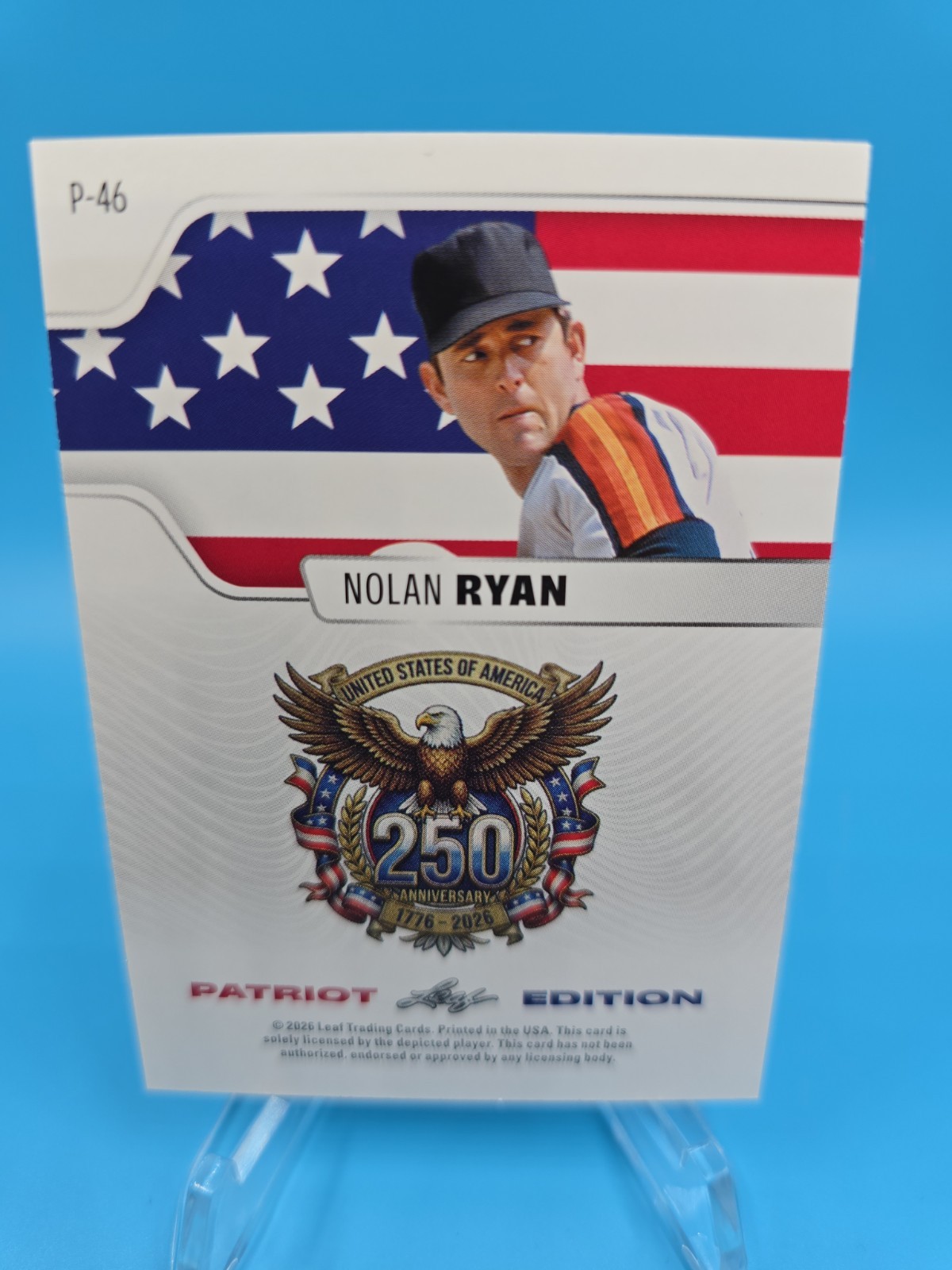 2026 LEAF 250TH ANNIVERSARY PATRIOT EDITION NOLAN RYAN P-46 BASEBALL CARD