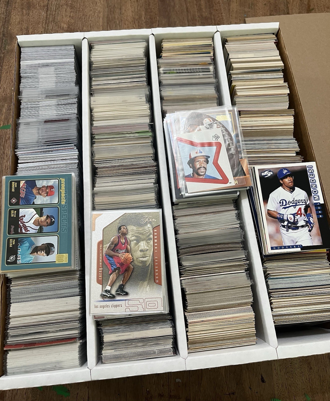 Multi Sport 4-Row Box Card Lot Baseball Basketball Football Commons Some Stars