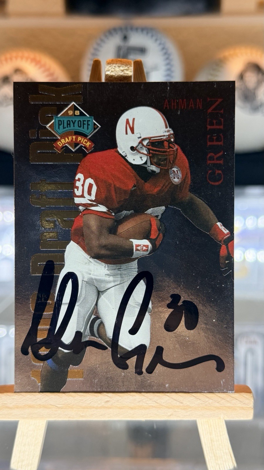 1998 Playoff Prestige Ahman Green Auto #28 Draft Picks RC Nebraska Huskers
