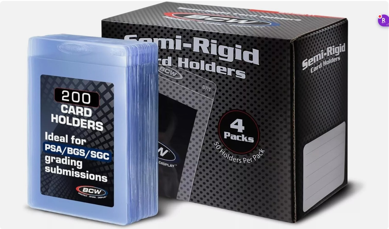 BCW SR1 Semi-Rigid Card Sleeves Box of 200 – PSA BGS SGC Graded Card Submission