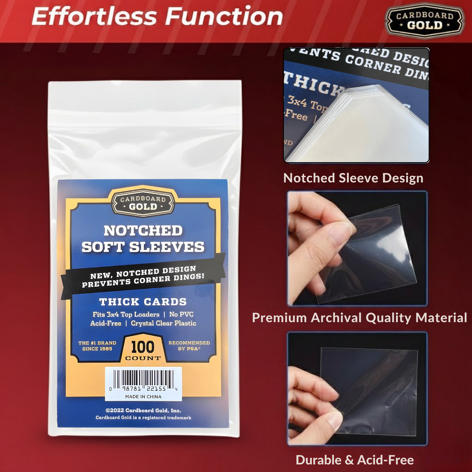 10,000 CBG Premium Easy Glide Notched Easy Load THICK Card Soft Sleeves 🔥