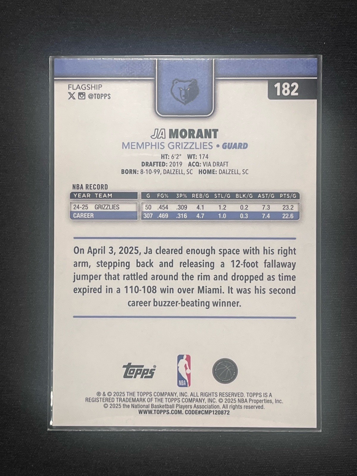 2025 Topps Basketball #182 Ja Morant Grizzlies