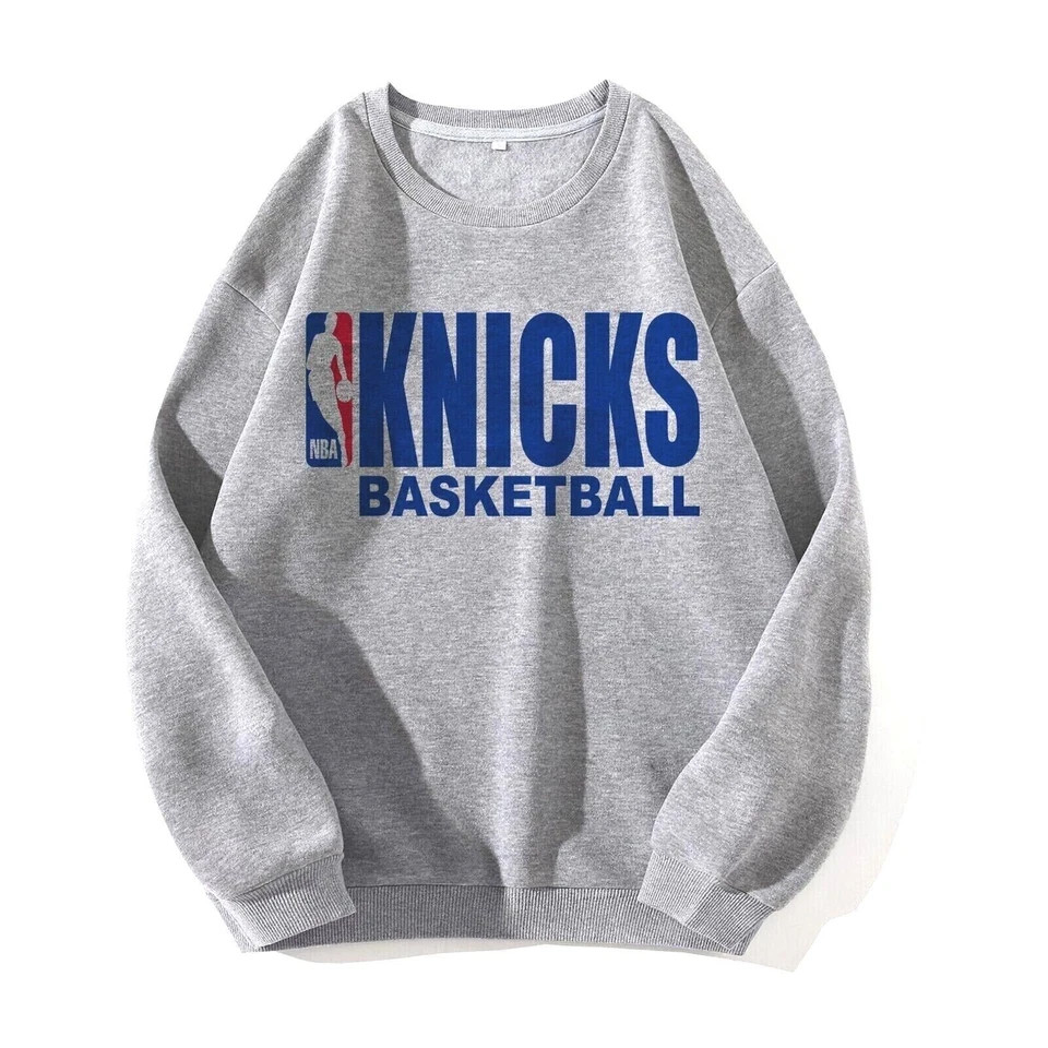 New York Knicks Basketball ash color crewneck sweatshirt reprint VK06534