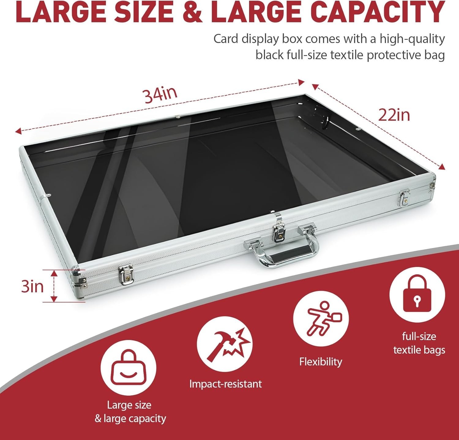 Card Show Display Case Large Aluminum 34 X22 Lockable Trading Card Display Case