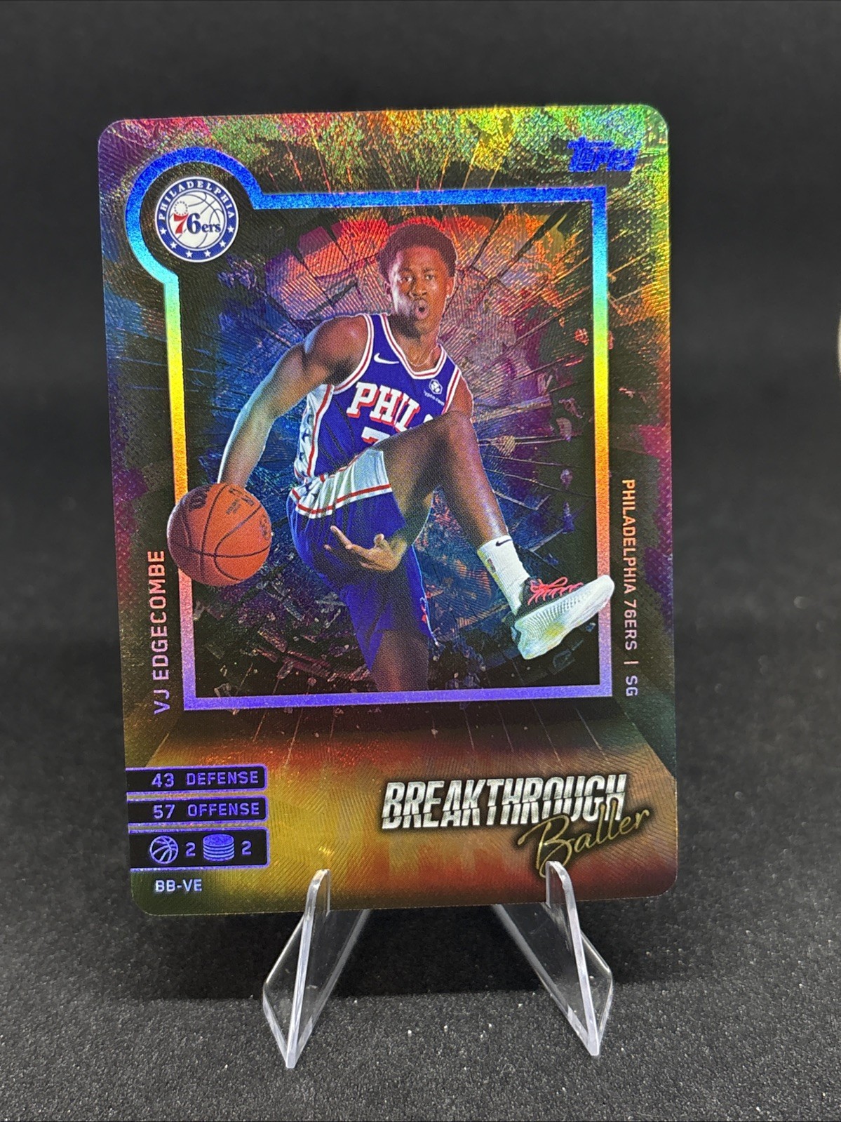 2025 Topps Match Attax VJ Edgecombe Breakthrough Baller 76ers RC #BB-VE Rookie