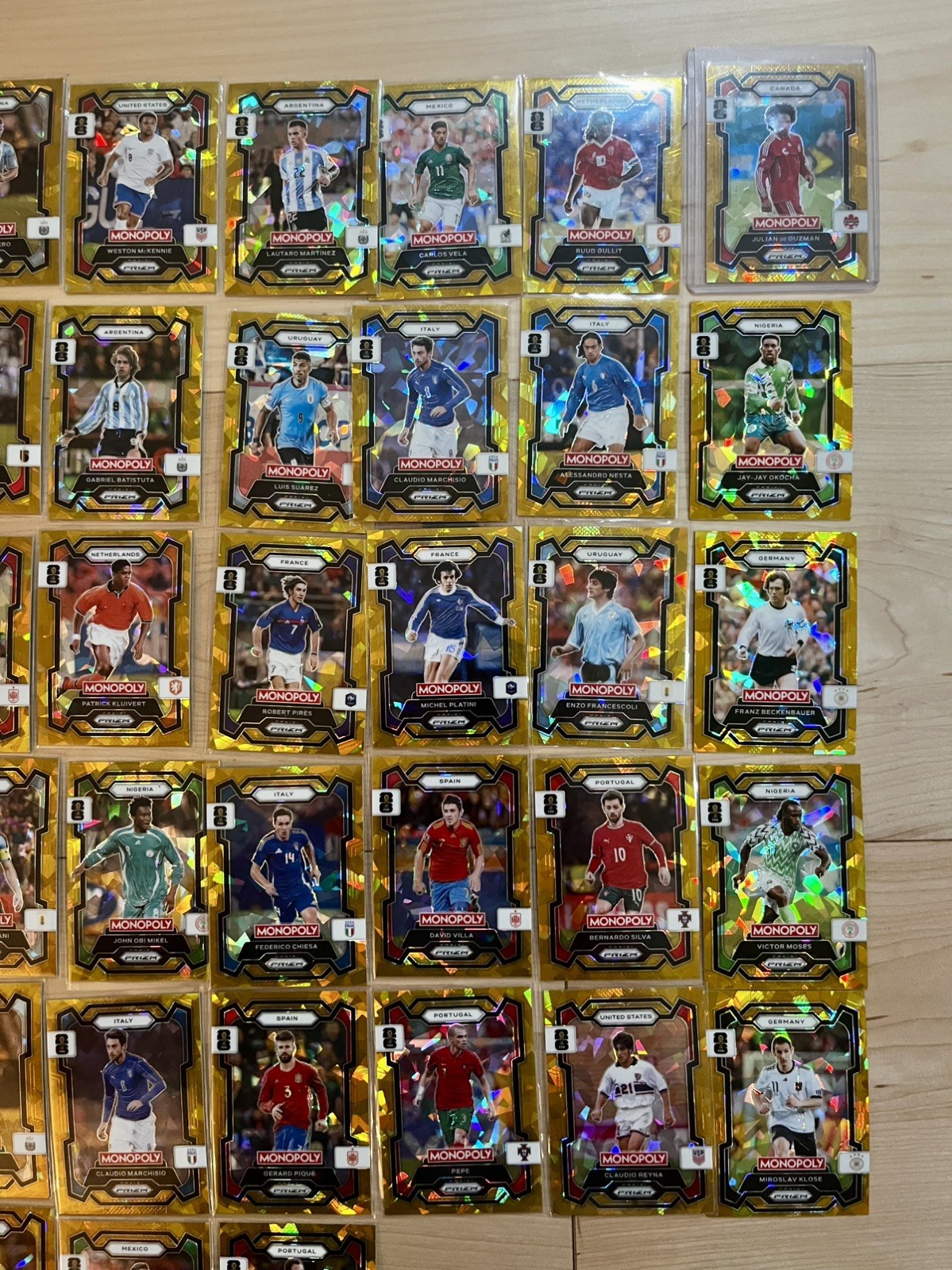 A Card Lot Of 2026 Panini Prism gold cracked ice! World Cup Fifa Soccer