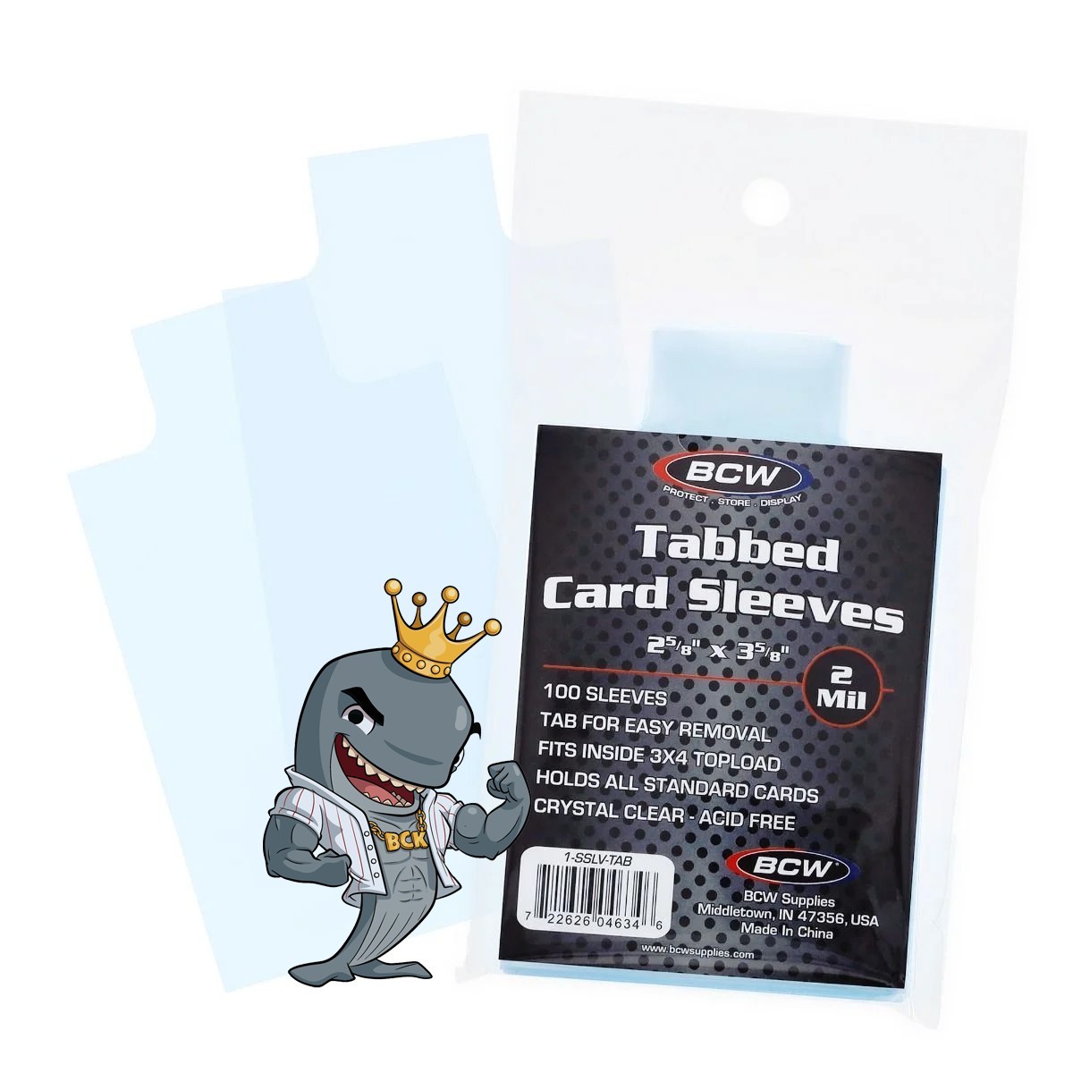 BCW Tabbed Card Sleeves (5 Packs of 100) (500 Total Sleeves) PSA FREE SHIP