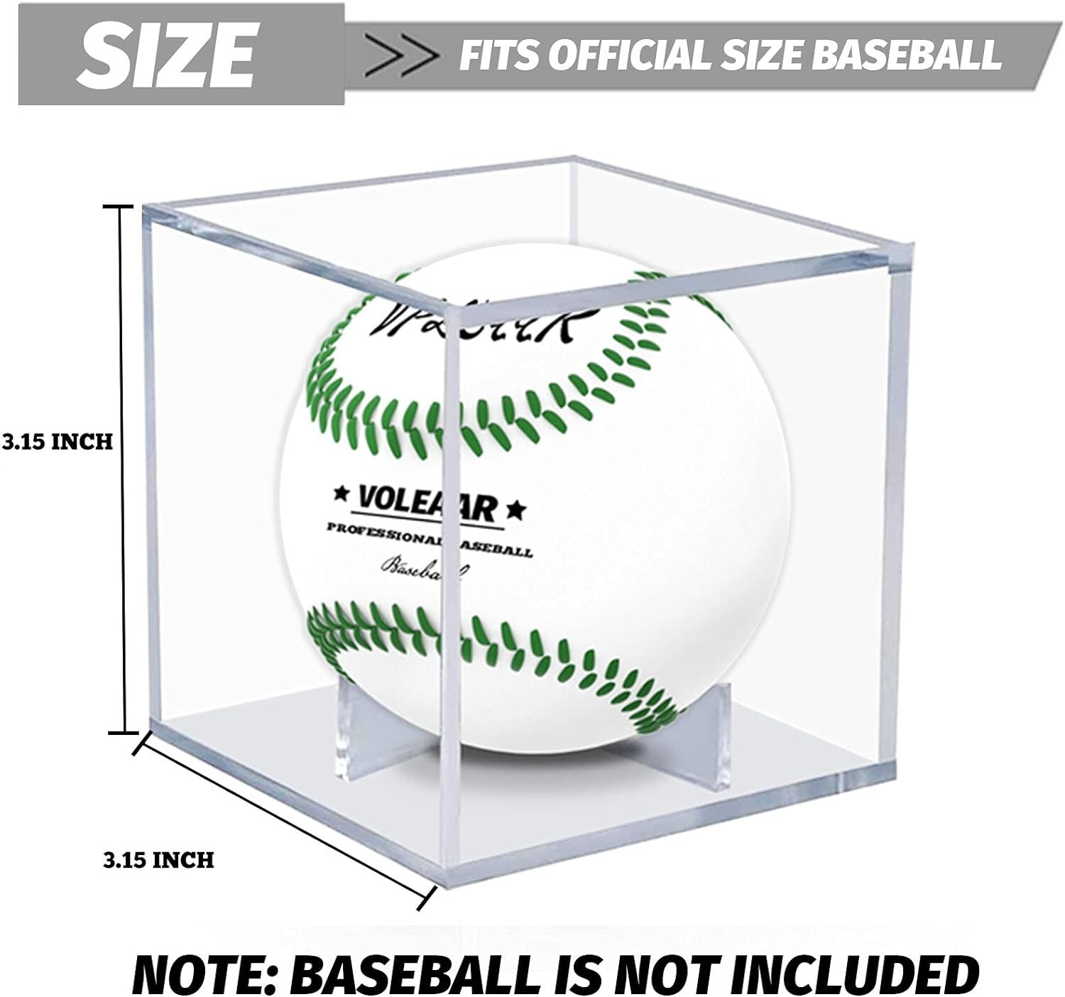 Baseball Display Case 4 Pack UV Protected Acrylic Square Baseball Holder Clear
